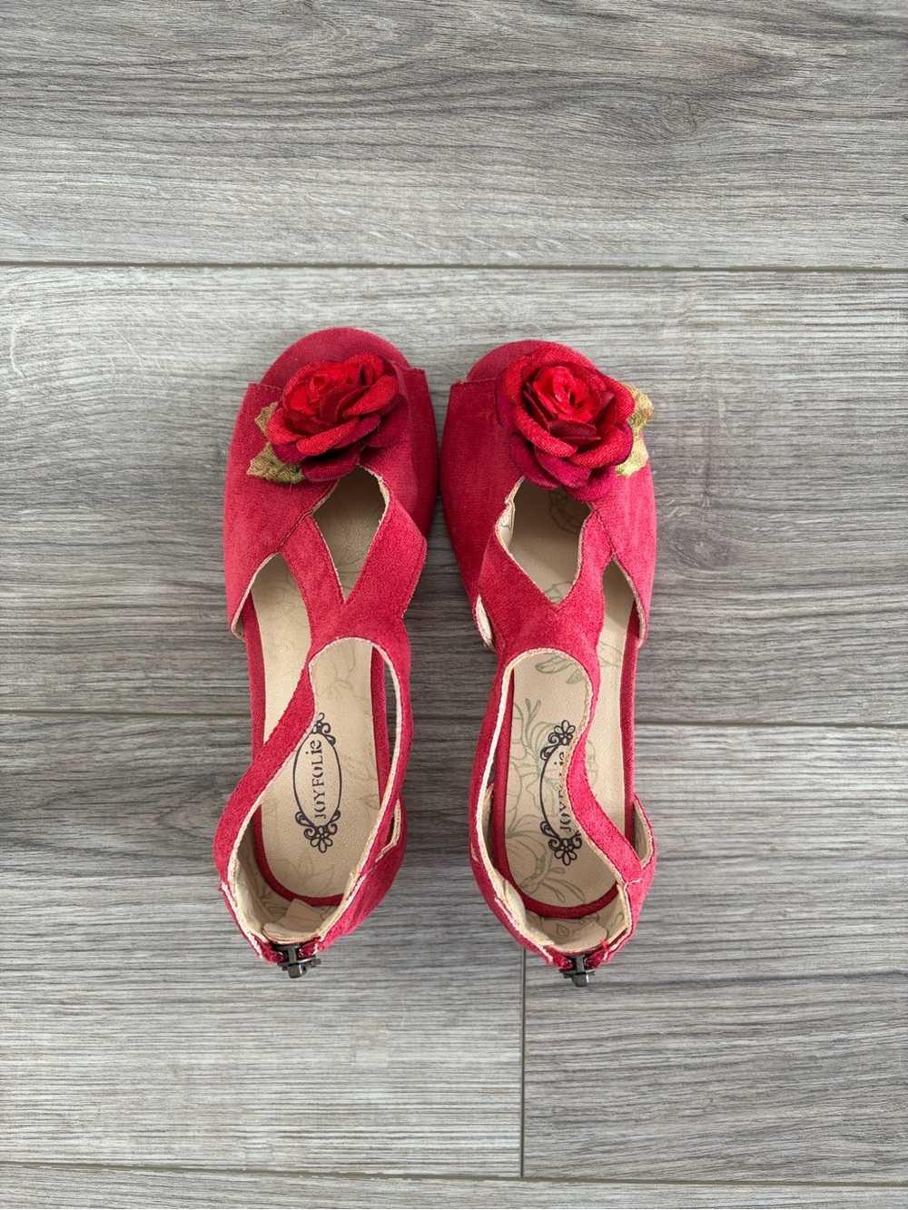 Joyfolie Red Girls Dress Sandals, Size 2